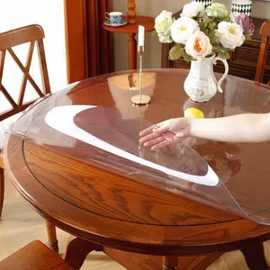 Round Clear Table Protector, 48 Inch Thick Clear PVC Table Cover, Waterproof Plastic Vinyl Circle Table Top Protector for Dining Room Coffee Tabletop