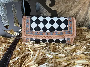 Checkered Wristlet Wallet
