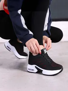 Women's Air Cushion Hidden Wedge Sneakers | Breathable knit upper, hidden height-boosting design, a delightful surprise gift for best friend's birthday, and a thoughtful choice for Christmas gifts.