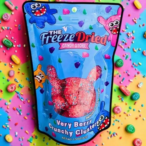 Very Berry Crunchy Clusters Freeze-Dried Candy - Fruity Flavor, All Ages Treat, Re-Imagined From Gummy Form, The Freeze Dried Candy Store Gummy Swap Snack