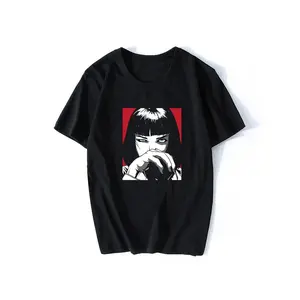 Men's Short-Sleeve Casual T-Shirt, Quentin Tarantino Pulp Fiction Mia 1990s Vintage Streetwear, Punk Rock Harajuku Fashion Top for Women, Shortsleeve,summervibes