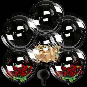 10pcs 20-Inch Transparent Bubble Balls, Fillable Balloons for Decorations, Balloon Party Supplies, Perfect for Valentine's Day, New Year, Christmas