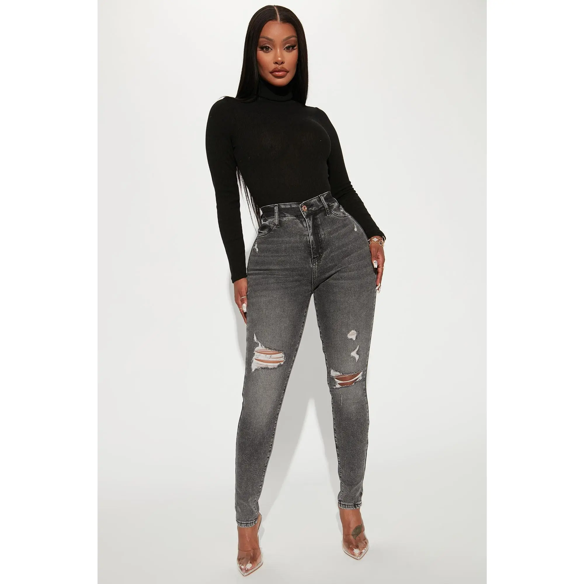 Living Life High Stretch Skinny Jeans - Black Wash Living Life High Stretch Skinny Jeans - Black Wash