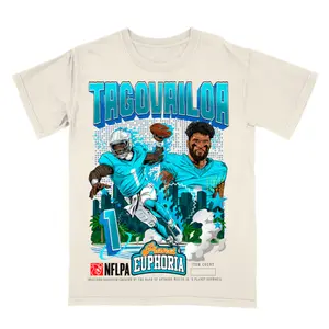 Comfort Colors Tua Tagovailoa V2 Graphic T-Shirt, Miami Football Retro Sports Streetwear Tee Vintage NFL Aesthetic Style, Unisex Fan Outfit for Men Women, Oversized Cotton Shirt Game Day Casual Wear