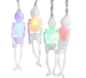 HALLOWEEN SKULL COLORFUL HOLIDAY DECORATION STRING LIGHT - BATTERY POWERED