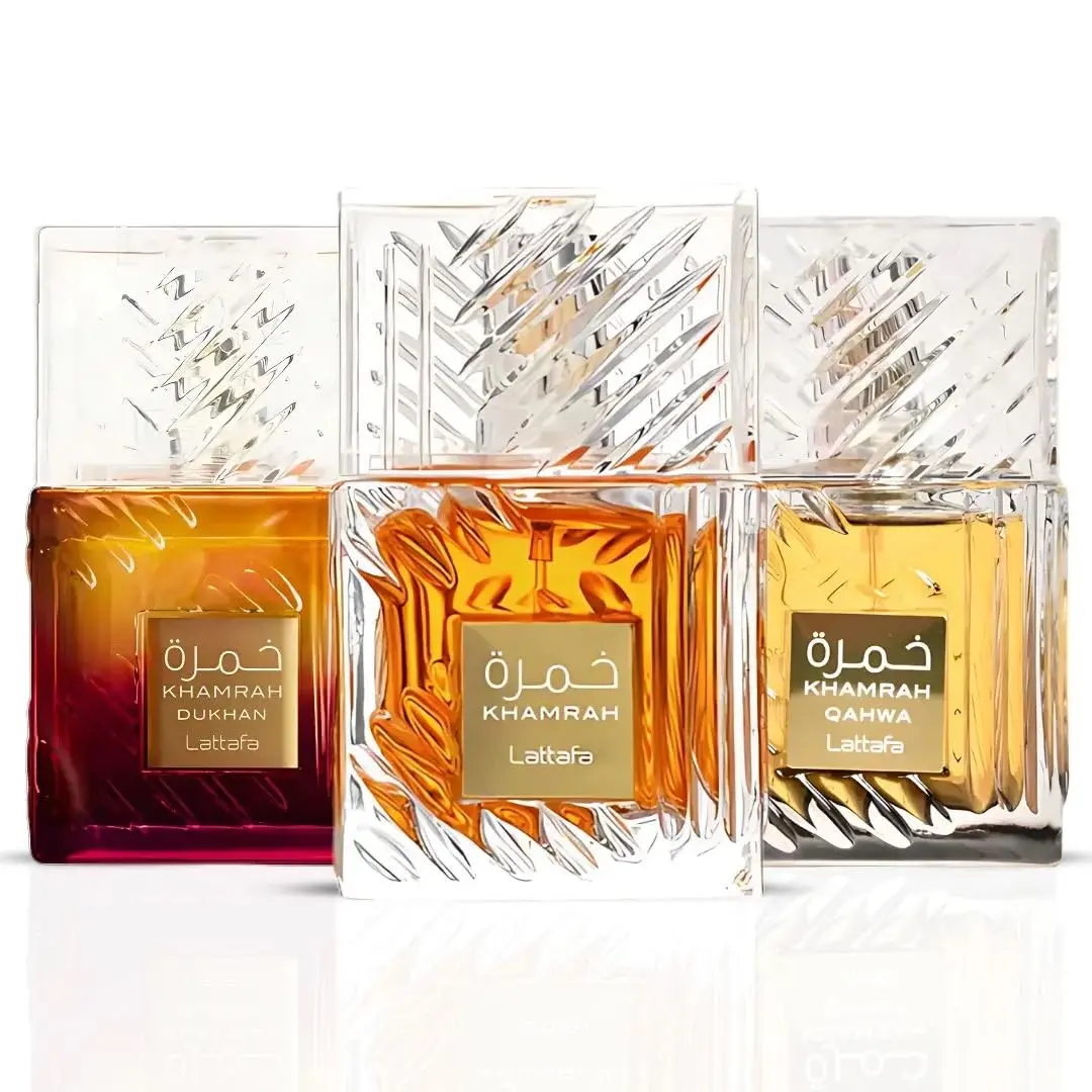 Khamrah, Khamrah Qahwa & Khamrah Dukhan Eau De Parfum Sprays 100ML (3.4 OZ) – Unisex Long Lasting Fragrance – 3 Pack Gift Set – Premium Middle Eastern Perfume