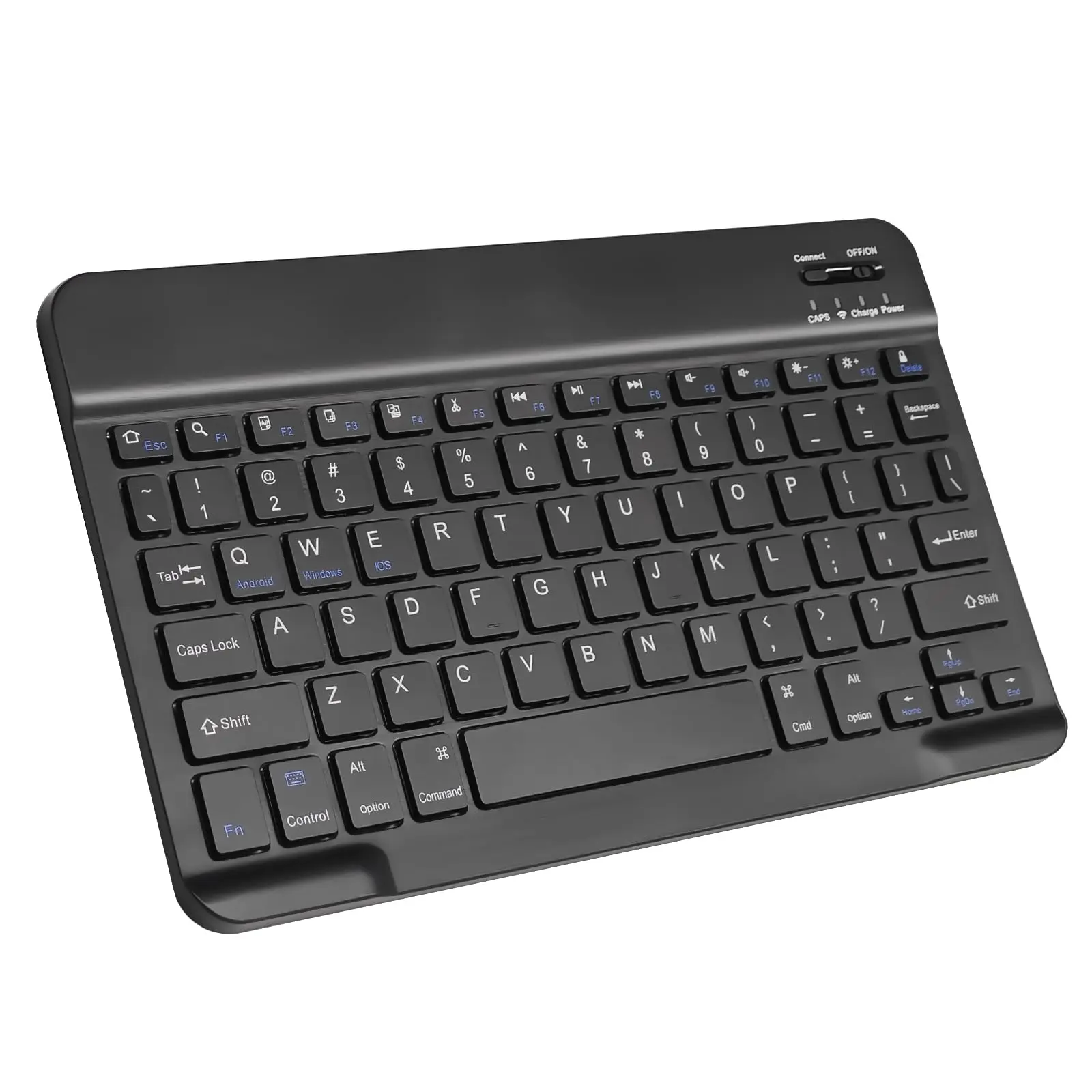 Tibuta Ultra-Slim Bluetooth Wireless Keyboard for  iPad 10th/9th/8th Gen/Air/Pro/Mini iPhone & Tablets, Portable, Rechargeable, Black