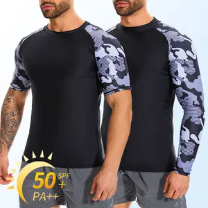 CATTIBOR Men's Quick Dryning Long Sleeve Surf Swimming Shirt,Sun Protection UPF 50+ Sports Tee Long Sleeve ,Quick Drying Compression Tops,Sport Tops for Hiking Fishing Workout,Menswear