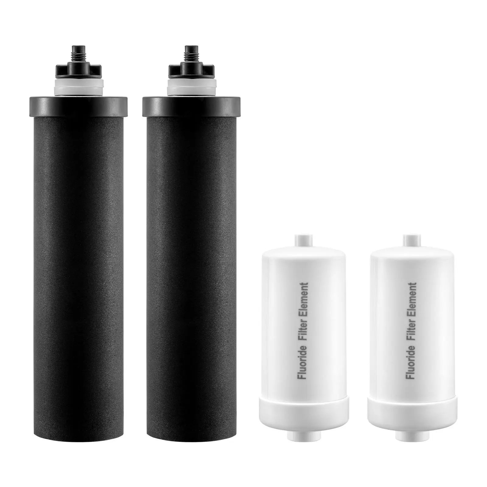 【Summerfinds】VEVOR Water Filters Replacement Purification ElementsReplacement FiltersGravity Water Filter SystemCompatible with Most BrandsPack of 4 (2 Activated Carbon Filter + 2 Defluorination Filter)