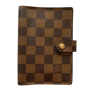 Pre-owned Louis Vuitton Agenda Small Leather Goods damier brown planner unisex PM authentic with COA CA0979