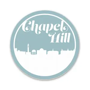 Chapel Hill NC Retro Skyline Coaster - Set of Four