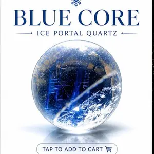 Blue Core Ice Portal Quartz Sphere. Light Matrix Crystal Ball crystals for energy protection