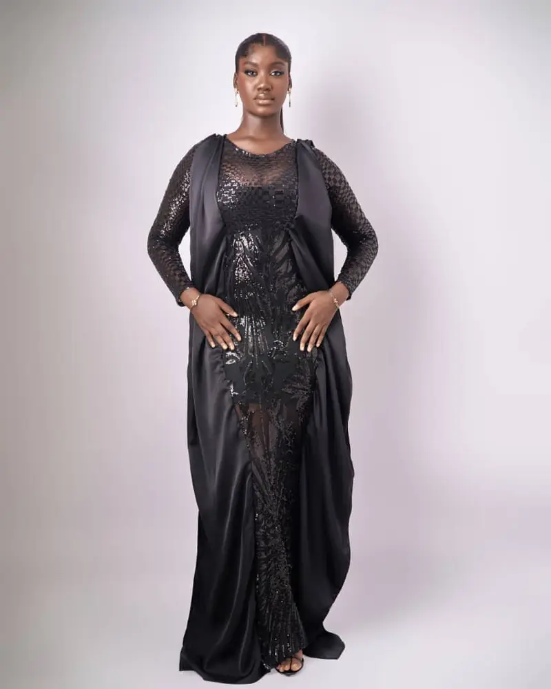 india love black dress Blue Chrysanthemum Satin Lucybella Maxi Dress 2