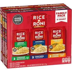Rice-A-Roni Rice Mix Variety Pack, Flavored Rice & Pasta Side Dishes, 6 Pack Assorted Box
