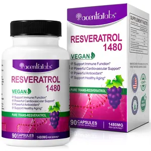 acentiallabs Resveratrol 1,480MG with Quercetin 90 Capsules