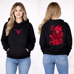 Alastor Hazbin Hotel Inspired Graphic Hoodie, Sweatshirt, Tshirt - Red & Black Streetwear