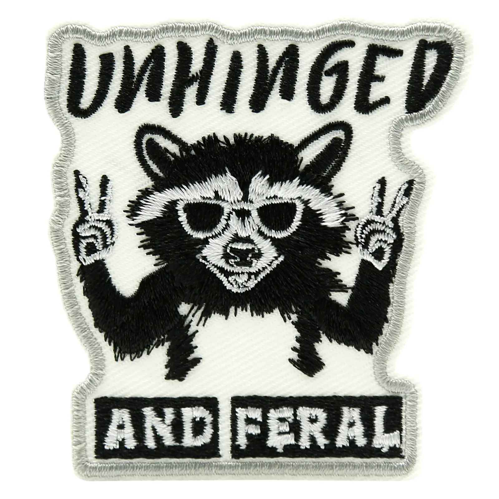 1 Count Unhinged and Feral Iron On Patches, Funny Meme Raccoon Patches for Backpacks, Clothes, Funny Animals DIY Appliques Embellishments for Trucker Hat, Vests, Jackets Sewn Embroidery