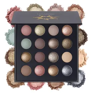 UCANBE Baked Eyeshadow Makeup Palette with Hidden Gems, 16 Colors Nude Eye Shadow with Matte Glitter Metallic Shimmer, Highly Pigmented Long Lasting Make Up Pallet summerwins