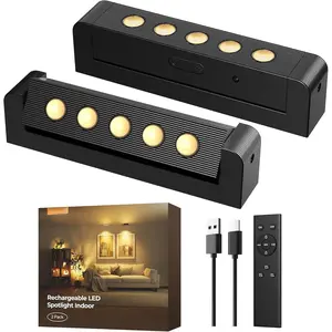 Spotlights Indoor with Daily Auto Timer, 5500mAh Rechargeable  Lights,  Uplighting with Remote, 3CCT & Dimmable, Display Lights for Painting, Artwork, , Accent Lighting