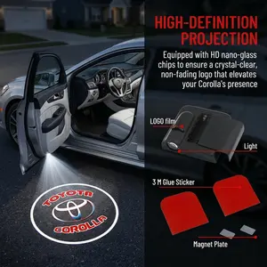 2pcs Car Door Welcome Projection Lights, Led Car Lights, No Drilling Adhesive Mounting, Compatible with Rav4 Tacoma Tundra Camry Corolla, Vehicle Welcome Light, Led For Car
