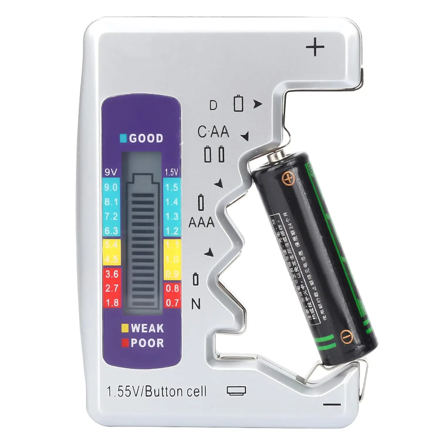 【DealsForYouDays】2-Piece Battery Tester Checker  - LCD Display  ,   Multi-Type Test Device for 9V (6F22), 1.5V Button Cell, C, AA, AAA, D, N Household Batteries (No Operating Power Needed)