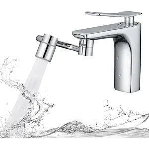 Universal U Shaped Faucet Extender, 1080° Rotatable Sink Aerator with 2 Adjustable Water Flow Modes, Splash-Free Faucet Attachment for Bathroom & Kitchen Sink (Silver)