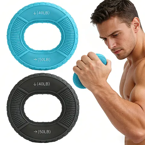 Silicone Grip Strengthener, Hand Grip Exercise Ring for Men & Women, Adjustable Finger & Forearm Workout Tool for Arthritis Rehabilitation, Physical Therapy, Muscle Training