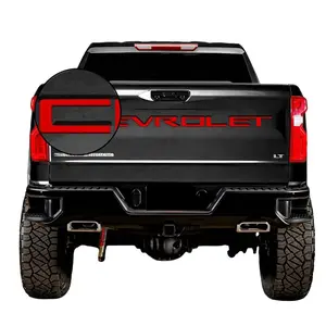 3D tailgate letters stickers Compatible with Chevy Silverado 2019 2020 2021 2022 2023 2024 2025 Accessories  Rear Emblems Badge with Strong Adhesive Matte Black stuff for custom tailgate truck accessories for men