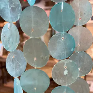 Capiz Garland Strand - Turquoise - 6-ft