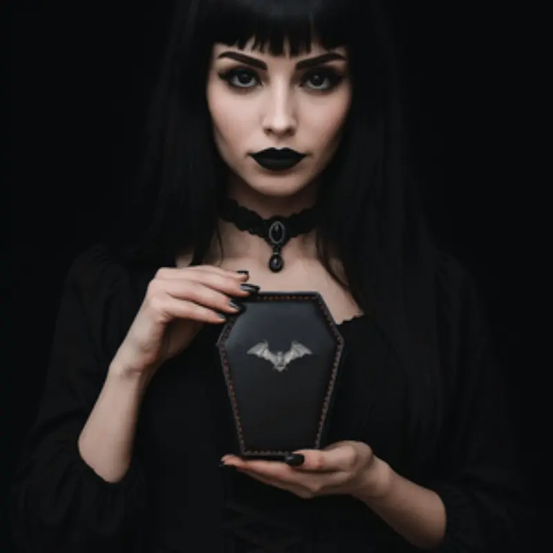 Gothic Coffin Wallet, Vintage Style Wallet, Vampire Style Business Card Holder, Credit Card Organizer, Unique Gothic Accessory for Stylish Storage