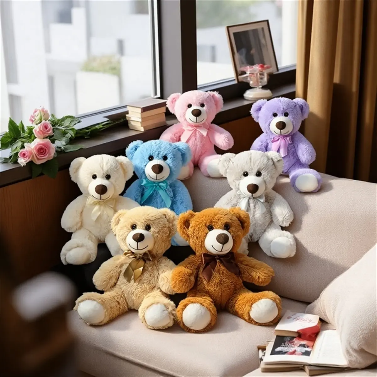 Valentine's Day Heart Bear Plush Toy, Cute Teddy Bear, Soft Fluffy Stuffed Animal, Cuddly Stuffed Animals, Huggable Stuffed Animal, Perfect Gift for Kids Boys Girls, Mother's Day Thanksgiving Christmas