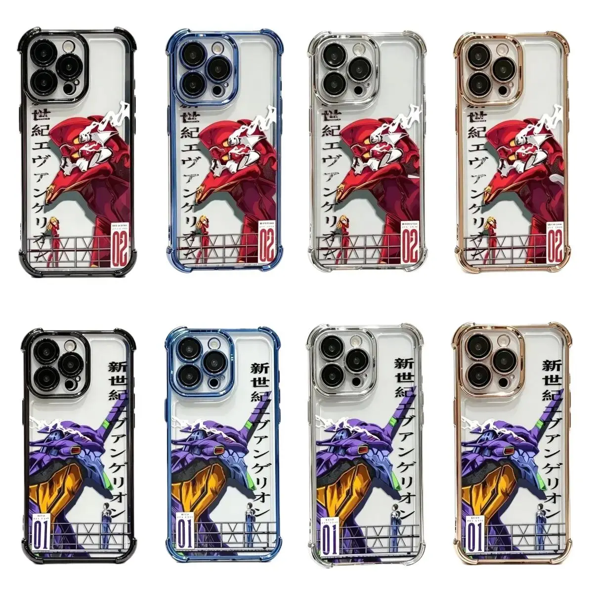 Plating Phone Case For Anime E-Evangelions  iPhone 17, 16, 15, 14, 13, 12, 11 Pro Air Plus ProMax and Samsung S26-S22 Plus shock-absorbing phone cases, fashionable gift.