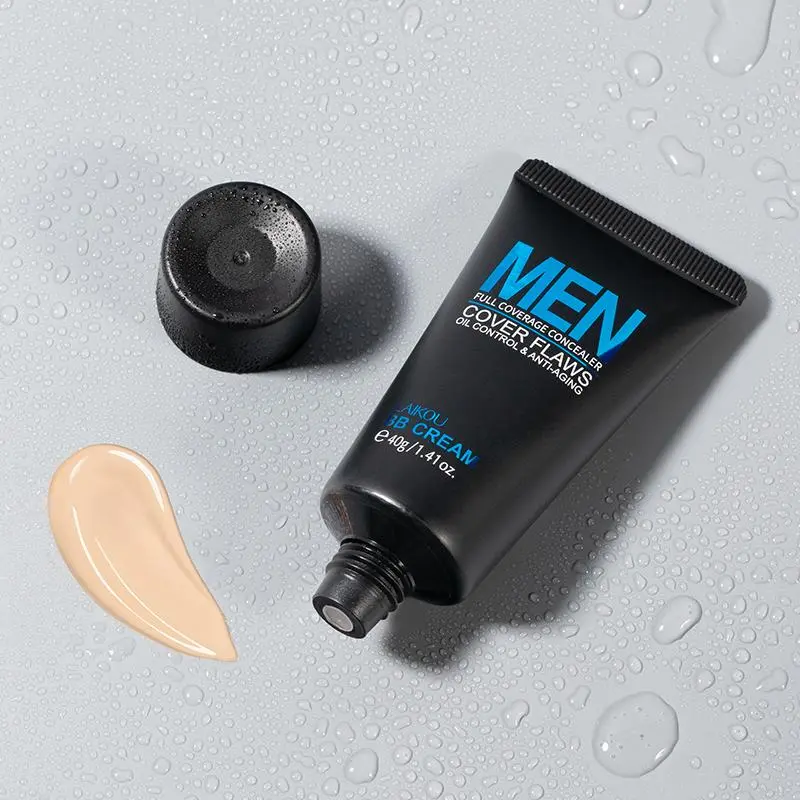 40g Men All-in-one Tone up Lazy Cream, 1 Count Quick Convenience Face BB Cream, Oil Control Moisturizing Brighten Skin Liquid Foundation, Makeup Primer For Men, Concealer