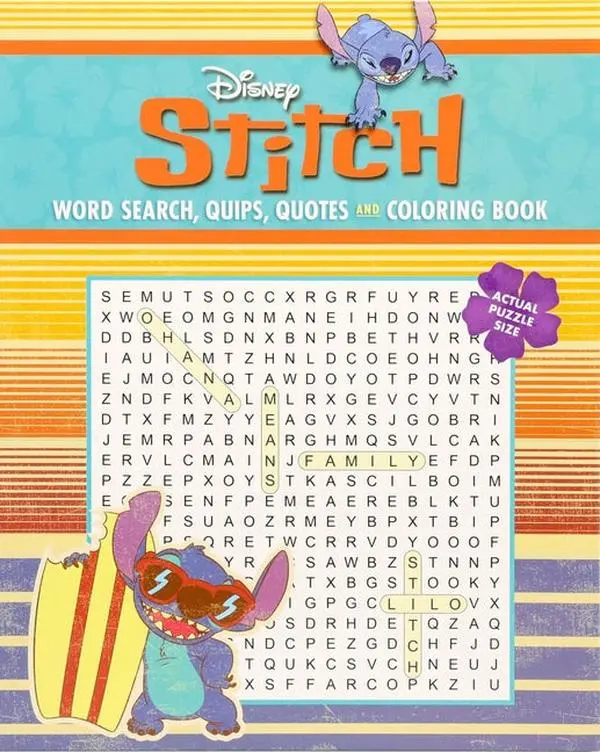 Disney Stitch Word Search, Quips, Quotes and Coloring Book