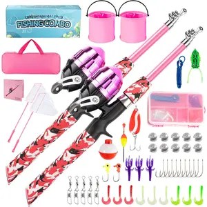 Fishing Pole, Portable Telescopic  Fishing Poles for Boys and Girls, Fishing Rod and Reel Combo Kit with Tackle Box, and Fishing Net,  Fishing Pole for  Youth