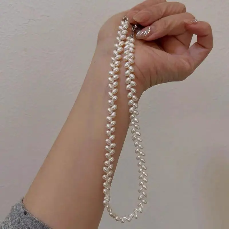 NO.41-Exclusive new natural pearl necklace with millet beads