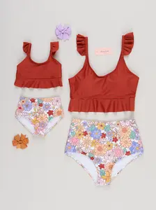 Mom & Me Retro Florals Ruffle Swimsuit