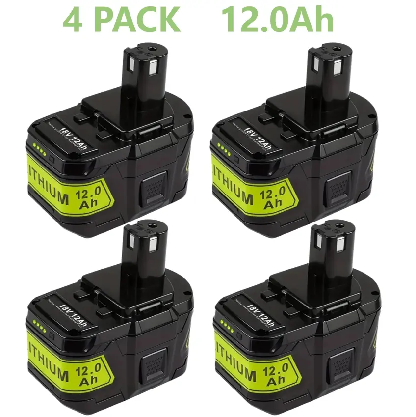 1/2/4-Pack 12.0Ah Lithium Battery Powered P109 Replacement for Ryobi 18V Batteries P105,P102,P103,P107,P122,P190, Compatible with Ryobi 18V Electrical Power Supplies (Halloween, Christmas Gift Option)