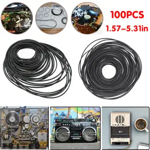 100 PCS Square Rubber Drive Belt Replacement for Cassette Player Recorder Repair Universal Fit Premium Material