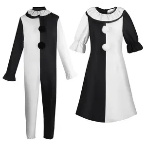 Art Movie Terrifier Clown Cosplay Costume Jumpsuit for Men Women Halloween Carnival Party Role Play Outfit Art The Clown Suit