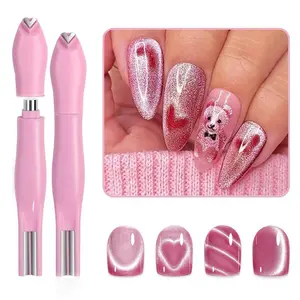 3-in-1 Nail Cat Eye Magnet Tool Set-Heart Moon Pattern Design with Metallic Texture,Upgraded Nail Magnet Pens, Multi-Function Magnet Stick 3D Magnetic Cat Eye Gel Polish Nail Art, for Salon, Studio or HomeHoliday Gift Set