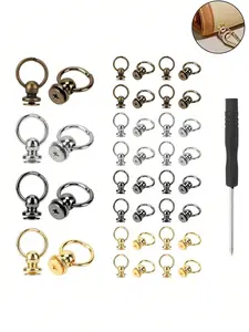 Multicolor metal bag hardware set, including metal D-ring buckles and a screwdriver, suitable for DIY bag repair and decoration, can add handles, pendants, straps, enhancing bag functionality and style, suitable for DIY enthusiasts, Bag Charms