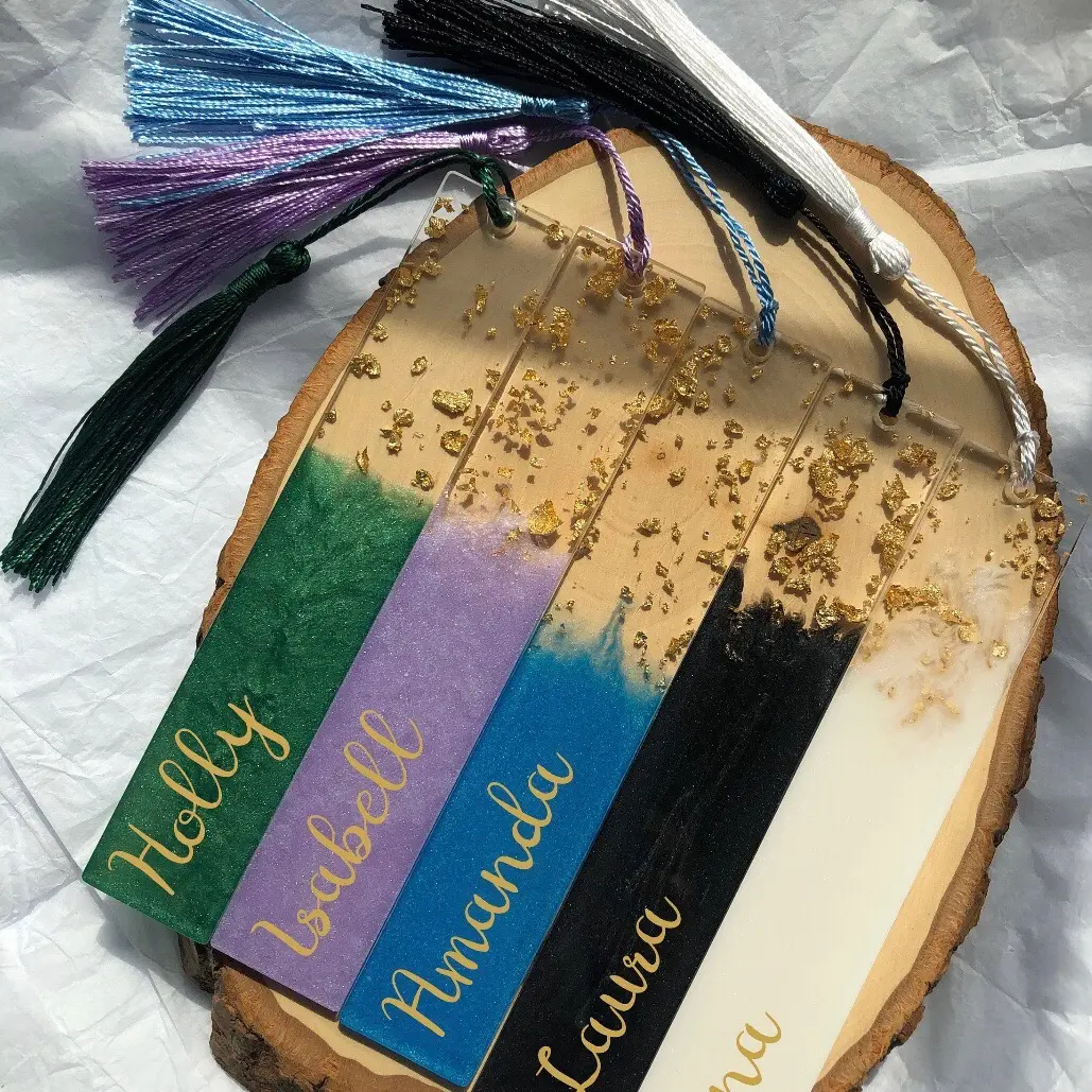 Custom Name Acrylic Resin Bookmark with Tasstle
