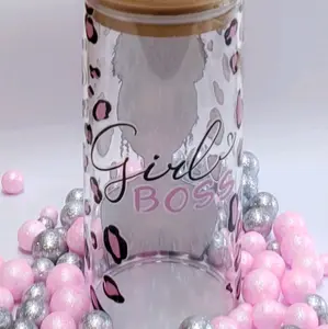 Girl Boss - 20oz. Glass Cups Drinkware Stylish Tumblers Mugs Coffee