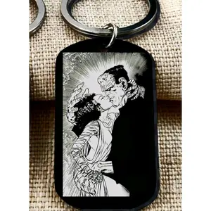 Frankenstein and wife hot lover couple Keychain
