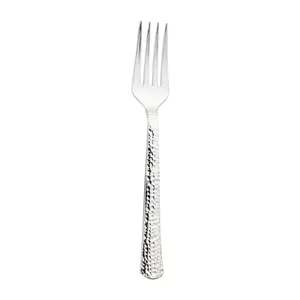 Shiny Metallic Silver Hammered Plastic Forks