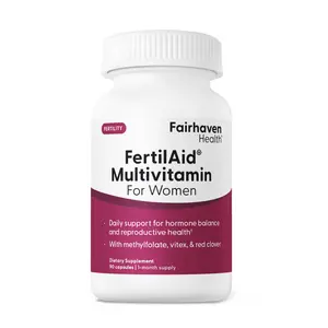 Fairhaven Health FertilAid Multivitamin For Women - Daily Support for Hormone Balance & Reproductive Health with Methylfolate, Vitex, & Red Clover - USA Made, Gluten-Free, Vegetarian - Healthcare