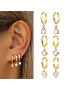 Earring set - Multiple small holes for layered earrings - Gift for girlfriend