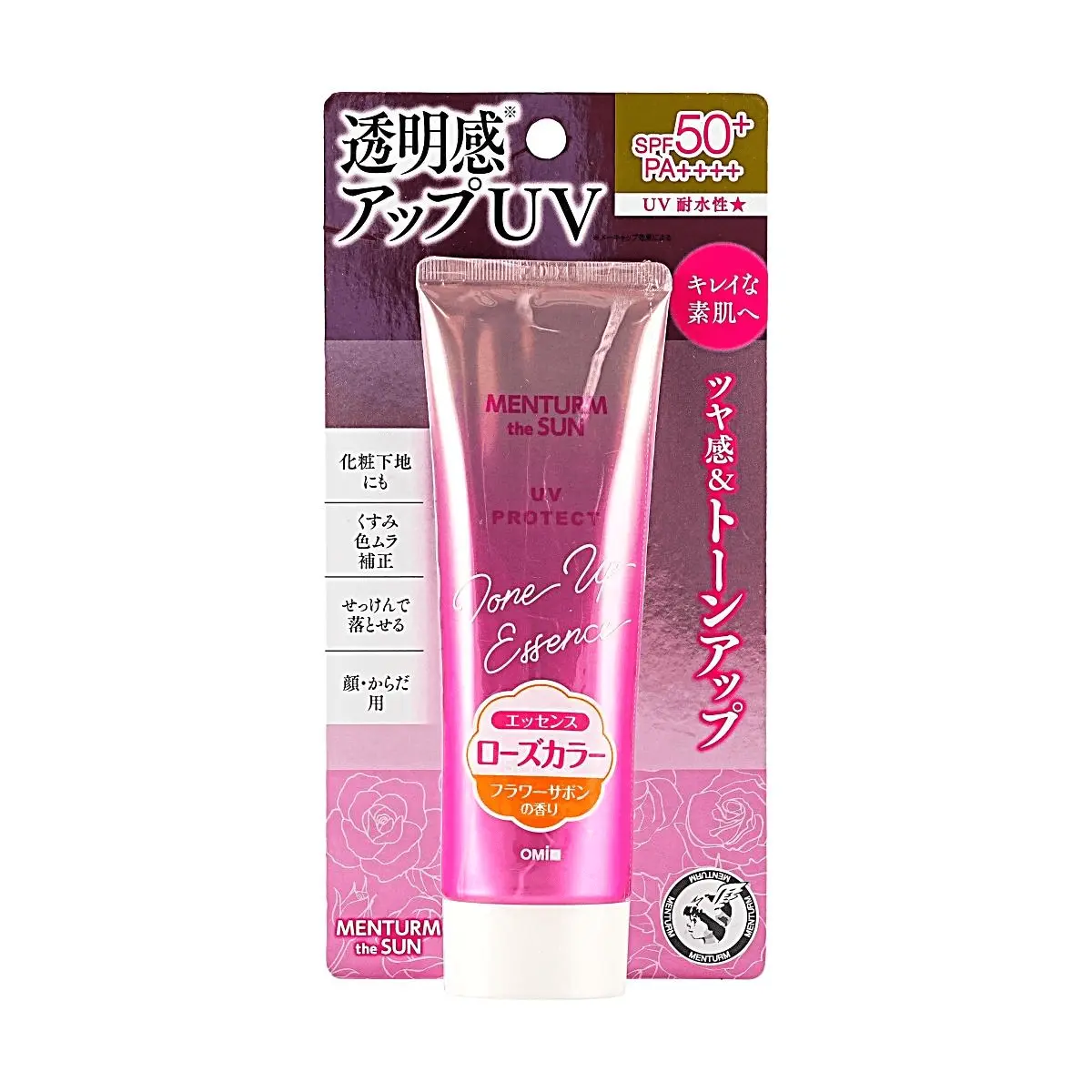 OMI Menturm the SUN SPF50+ PA++++ Rose Tone-Up Sunscreen Serum, Floral Ribbon Fragrance, 80g - Daily UV Protection &