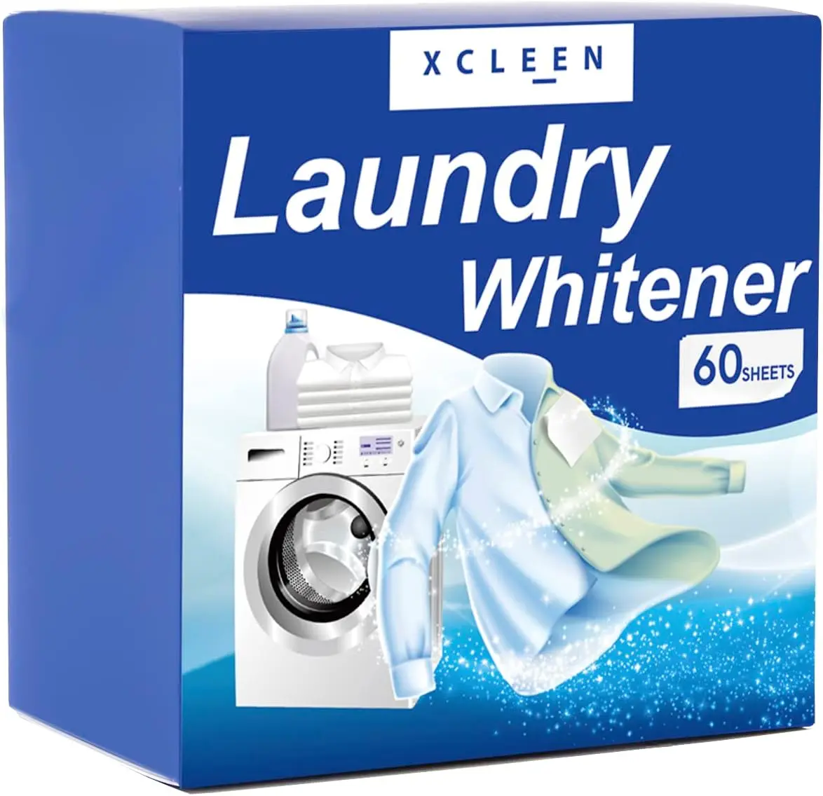Laundry Whitener Sheets 60 count for White Clothes, Safe for Use in All Washing Machines